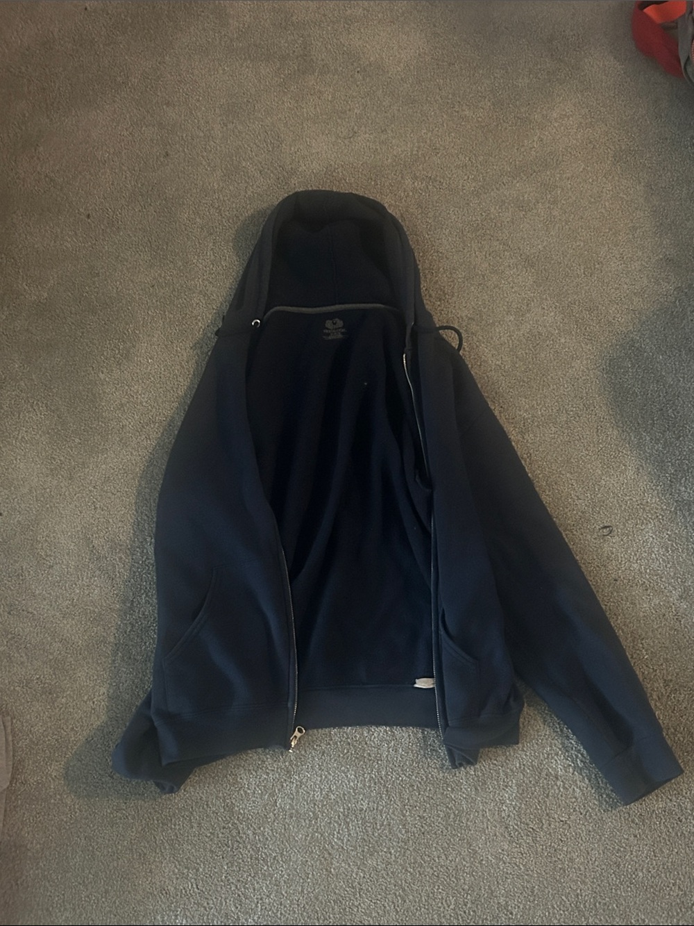 Fruit of the Loom Men's Navy Full-Zip Hooded Sweatshirt